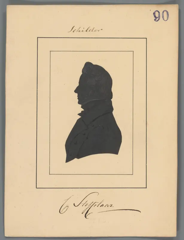 Silhouetportret van Cornelis Steffelaar Wall Art by Elisabeth Alida Haanen - High-Resolution Digital Print