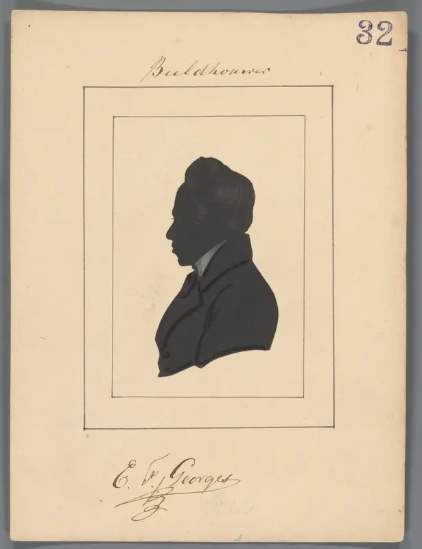 Silhouetportret van Eduard François Georges Wall Art by Elisabeth Alida Haanen - High-Resolution Digital Print