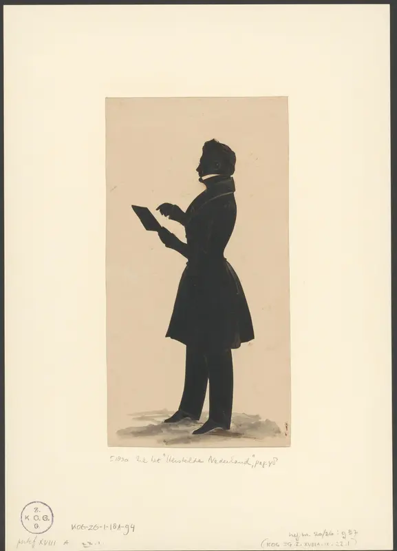 Silhouetportret van een Daniël Théodore Gevers van Endegeest, ten voeten uit Wall Art by Unknown - High-Resolution Digital Print