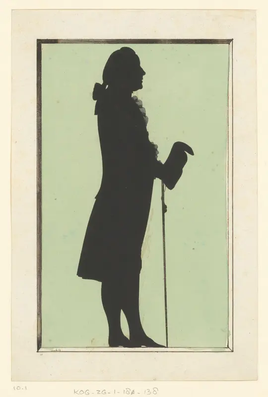 Silhouetportret van een onbekende staande man Wall Art by Unknown - High-Resolution Digital Print