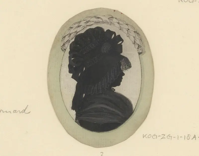 Silhouetportret van een onbekende vrouw, mogelijk Jeanneson Bernard