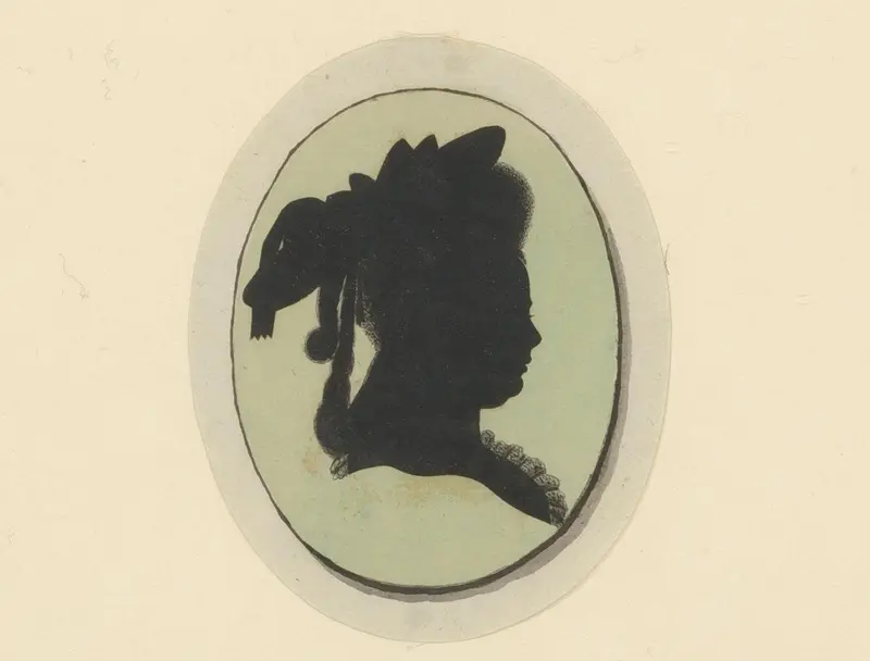 Silhouetportret van een onbekende vrouw Wall Art by Unknown - High-Resolution Digital Print