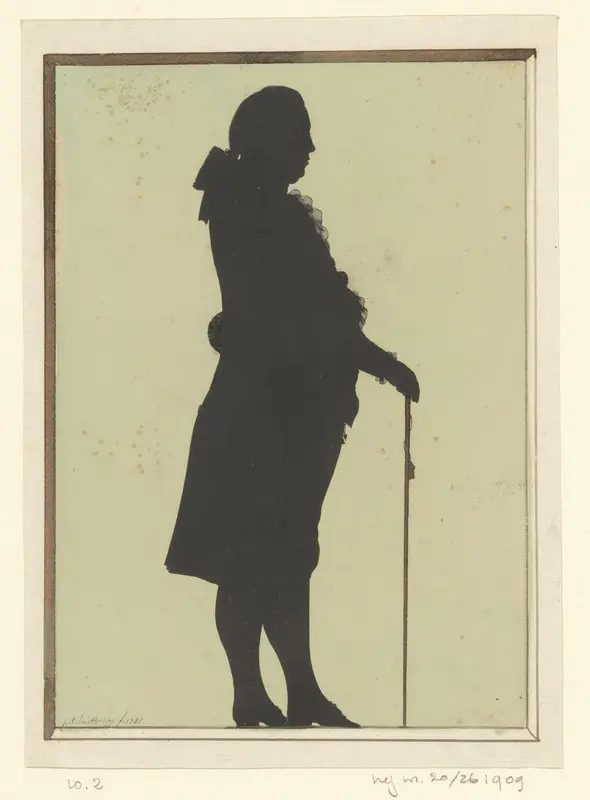 Silhouetportret van een staande man Wall Art by Unknown - High-Resolution Digital Print