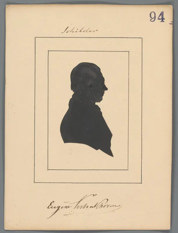 Silhouetportret van Eugène Verboeckhoven Wall Art by Elisabeth Alida Haanen - High-Resolution Digital Print