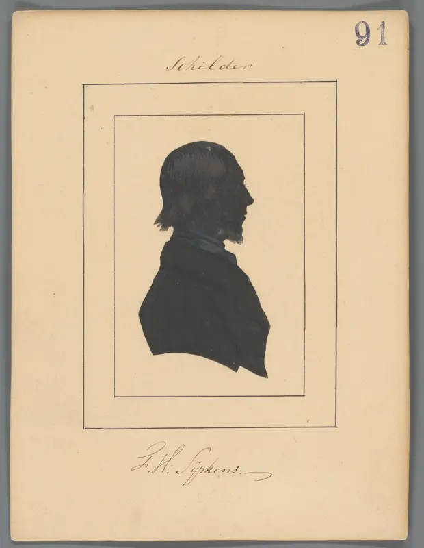 Silhouetportret van Ferdinand Hendrik Sijpkens Wall Art by Elisabeth Alida Haanen - High-Resolution Digital Print