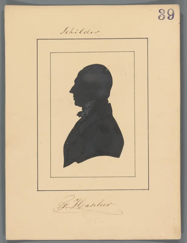 Silhouetportret van François Joseph Corneille Haseleer Wall Art by Elisabeth Alida Haanen - High-Resolution Digital Print