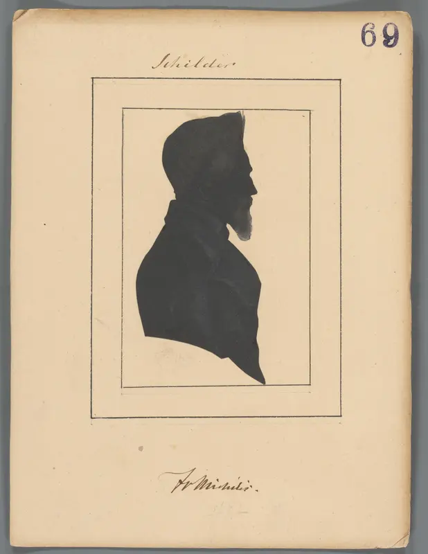 Silhouetportret van Franz Michelis Wall Art by Elisabeth Alida Haanen - High-Resolution Digital Print