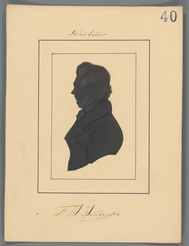 Silhouetportret van Frederik Hendrik Hendriks Wall Art by Elisabeth Alida Haanen - High-Resolution Digital Print