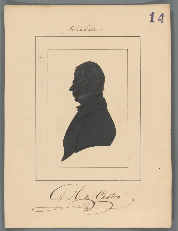 Silhouetportret van Gabriël Henriques de Castro Wall Art by Elisabeth Alida Haanen - High-Resolution Digital Print