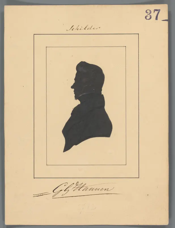 Silhouetportret van George Gilles Haanen Wall Art by Elisabeth Alida Haanen - High-Resolution Digital Print