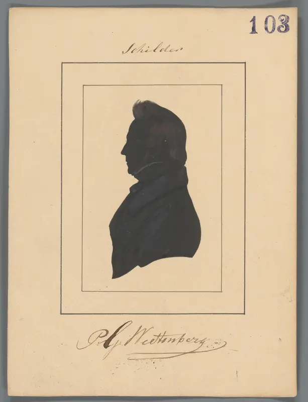 Silhouetportret van George Pieter Westenberg Wall Art by Elisabeth Alida Haanen - High-Resolution Digital Print