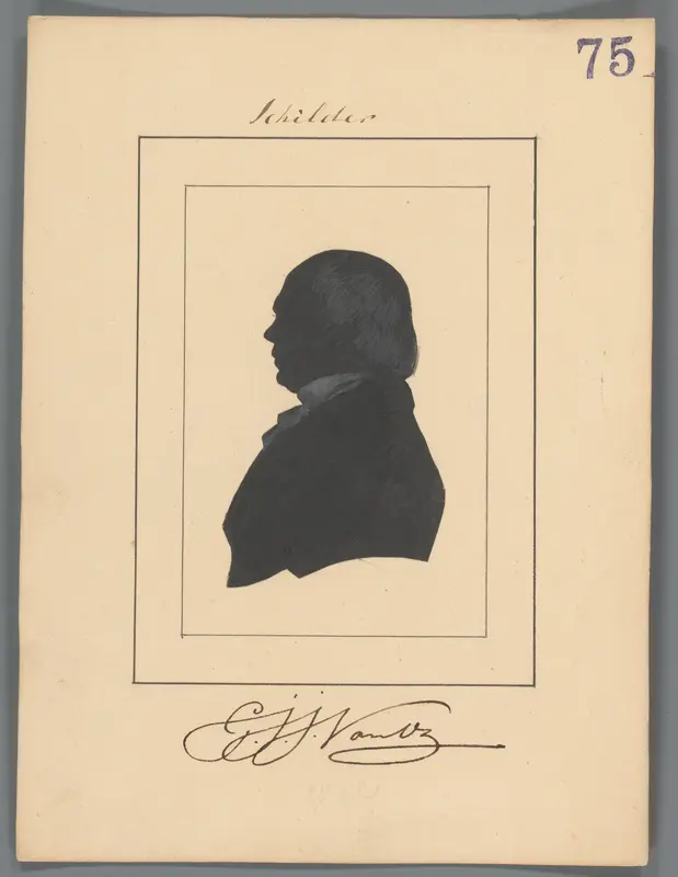 Silhouetportret van Georgius Jacobus Johannes van Os Wall Art by Elisabeth Alida Haanen - High-Resolution Digital Print