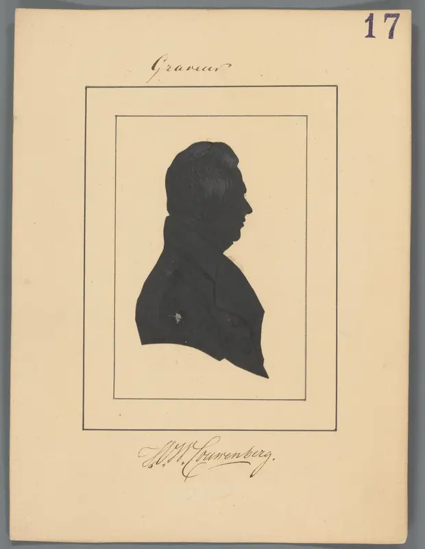 Silhouetportret van Henricus Wilhelmus Couwenberg Wall Art by Elisabeth Alida Haanen - High-Resolution Digital Print