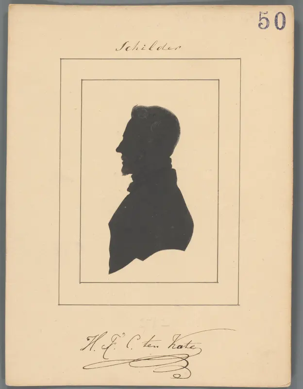 Silhouetportret van Herman Frederik Carel ten Kate Wall Art by Elisabeth Alida Haanen - High-Resolution Digital Print