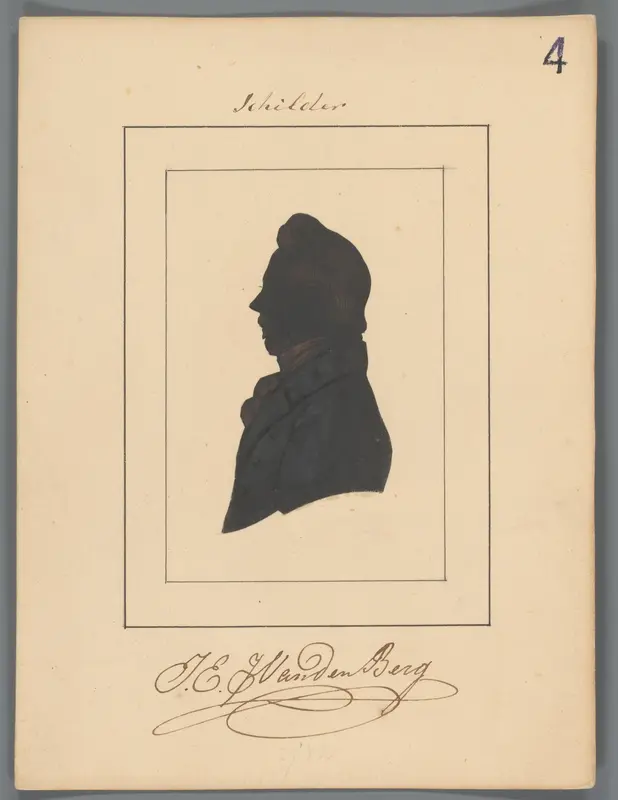 Silhouetportret van Jacobus Everhardus Josephus van den Berg Wall Art by Elisabeth Alida Haanen - High-Resolution Digital Print