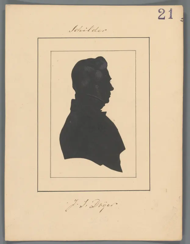 Silhouetportret van Jacobus Schoemaker Doyer Wall Art by Elisabeth Alida Haanen - High-Resolution Digital Print