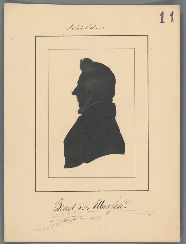 Silhouetportret van Jan Braet von Uberfeldt Wall Art by Elisabeth Alida Haanen - High-Resolution Digital Print