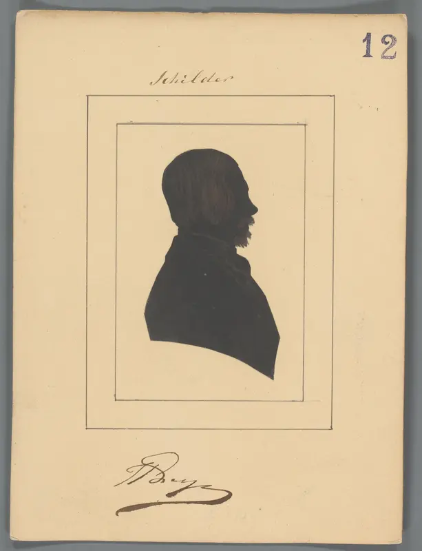 Silhouetportret van Jan Hendrik II Breyer Wall Art by Elisabeth Alida Haanen - High-Resolution Digital Print