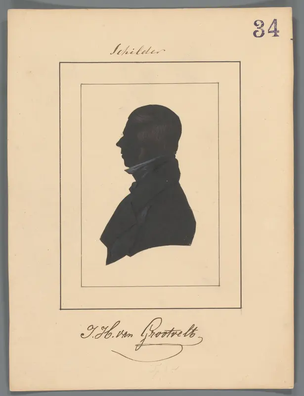 Silhouetportret van Jan Hendrik van Grootvelt Wall Art by Elisabeth Alida Haanen - High-Resolution Digital Print