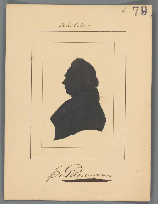 Silhouetportret van Jan Willem Pieneman Wall Art by Elisabeth Alida Haanen - High-Resolution Digital Print