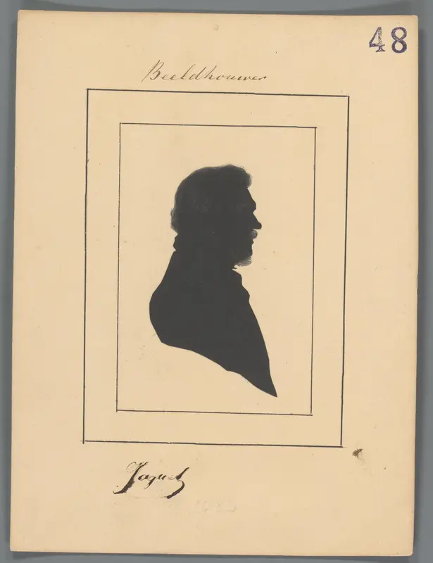 Silhouetportret van Jean Joseph Jaquet Wall Art by Elisabeth Alida Haanen - High-Resolution Digital Print