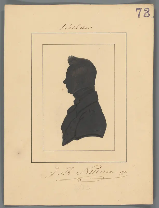 Silhouetportret van Johan Heinrich Neuman Wall Art by Elisabeth Alida Haanen - High-Resolution Digital Print