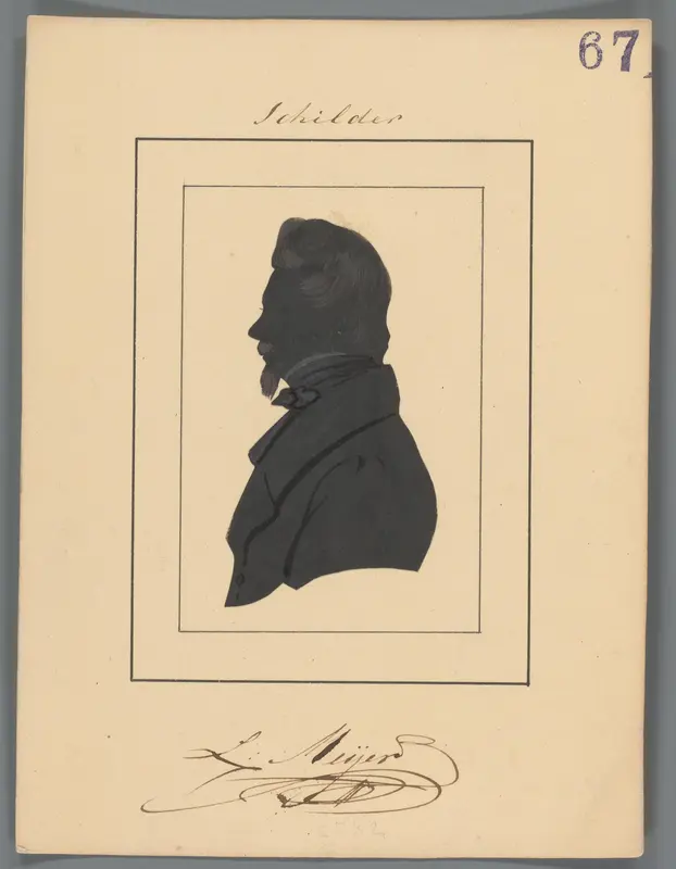 Silhouetportret van Johan Hendrik Louis Meijer Wall Art by Elisabeth Alida Haanen - High-Resolution Digital Print