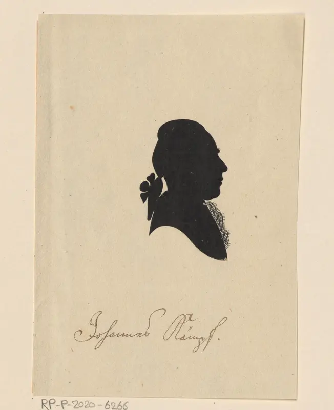 Silhouetportret van Johann Kaempf Wall Art by anonymous - High-Resolution Digital Print