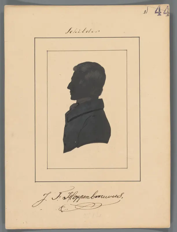 Silhouetportret van Johannes Franciscus Hoppenbrouwers Wall Art by Elisabeth Alida Haanen - High-Resolution Digital Print