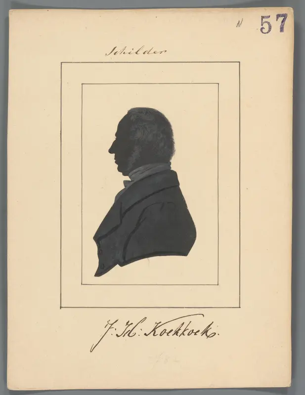 Silhouetportret van Johannes Hermanus Koekkoek Wall Art by Elisabeth Alida Haanen - High-Resolution Digital Print
