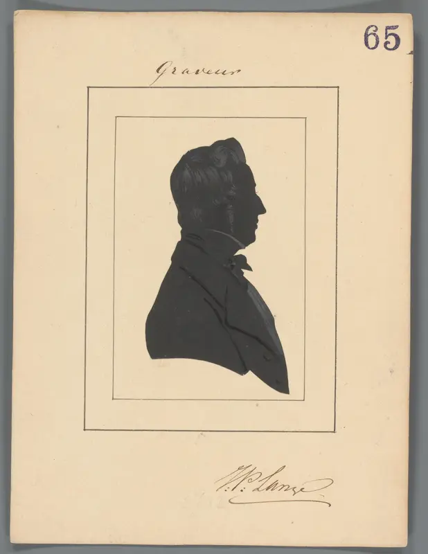 Silhouetportret van Johannes Philippus Lange Wall Art by Elisabeth Alida Haanen - High-Resolution Digital Print