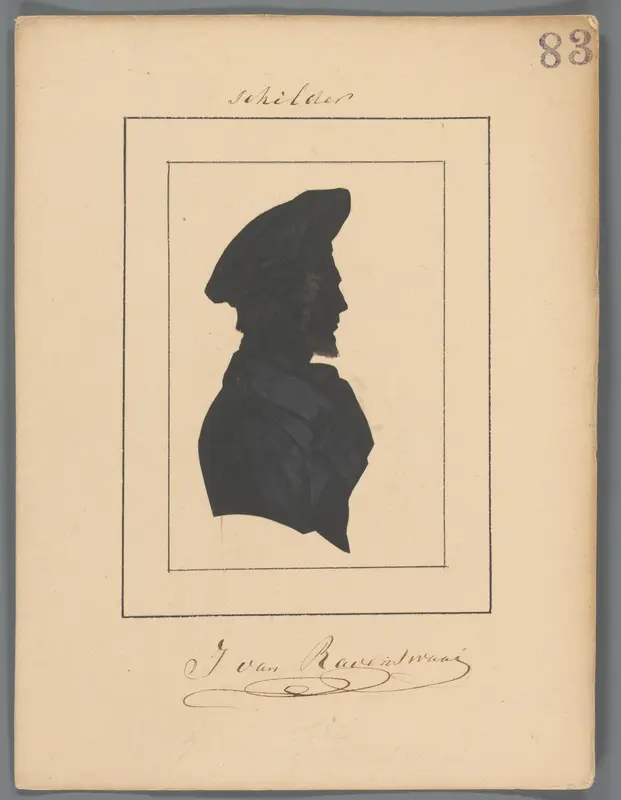 Silhouetportret van Johannes van Ravenswaay Wall Art by Elisabeth Alida Haanen - High-Resolution Digital Print
