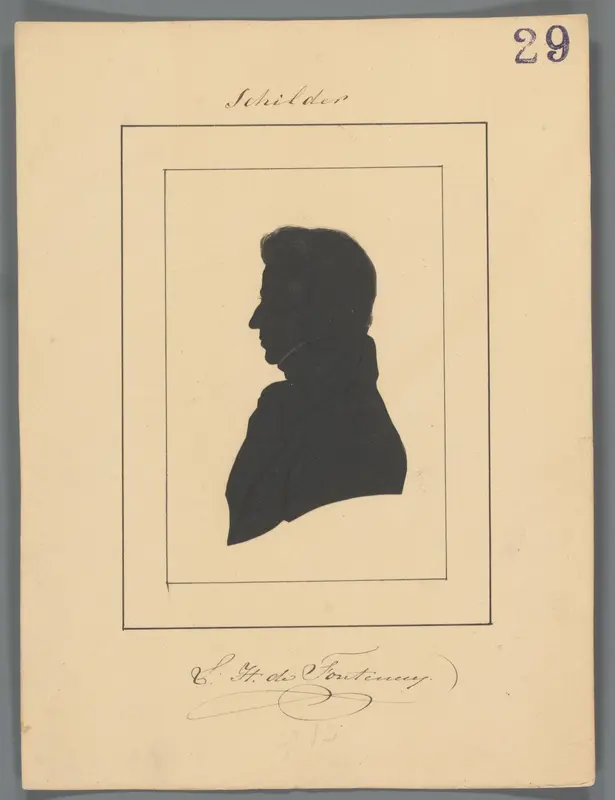 Silhouetportret van Louis Henri de Fontenay Wall Art by Elisabeth Alida Haanen - High-Resolution Digital Print