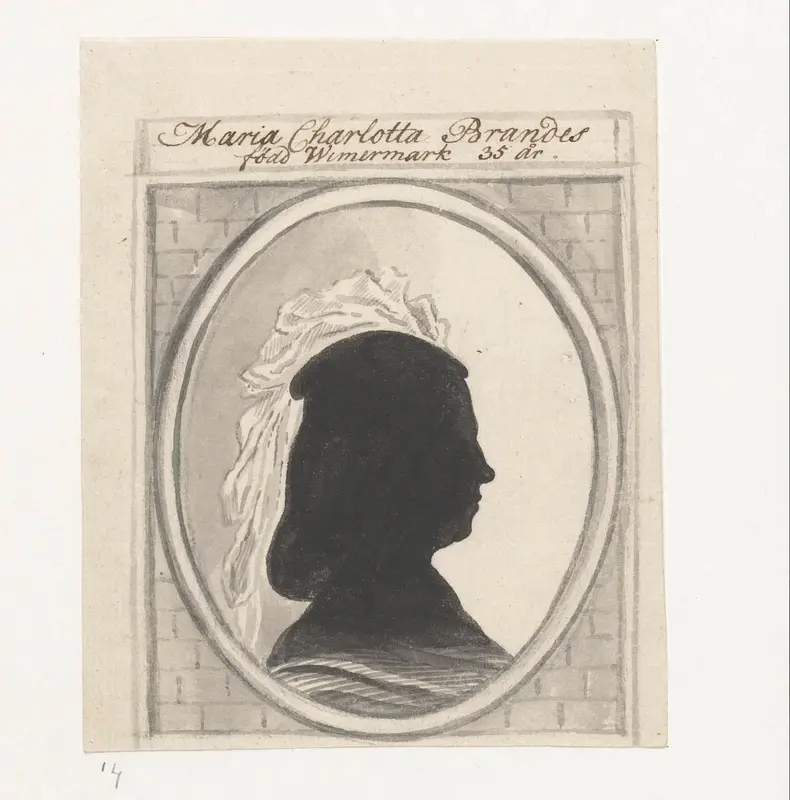 Silhouetportret van Maria Charlotta Brandes Wall Art by Jan Brandes - High-Resolution Digital Print
