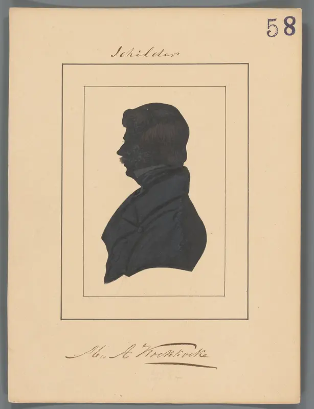Silhouetportret van Marinus Adrianus Koekkoek Wall Art by Elisabeth Alida Haanen - High-Resolution Digital Print