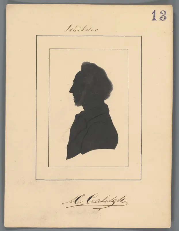 Silhouetportret van Moritz Calisch Wall Art by Elisabeth Alida Haanen - High-Resolution Digital Print