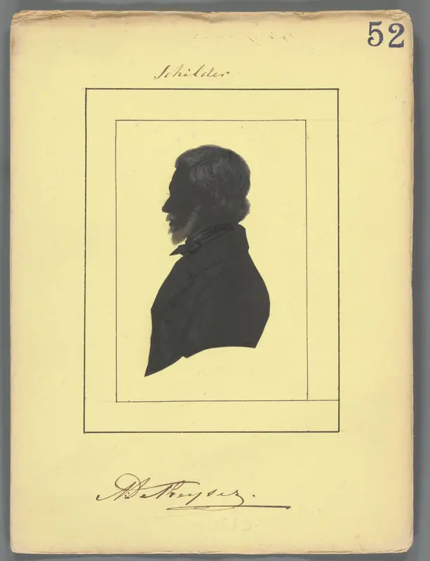 Silhouetportret van Nicaise De Keyser Wall Art by Elisabeth Alida Haanen - High-Resolution Digital Print