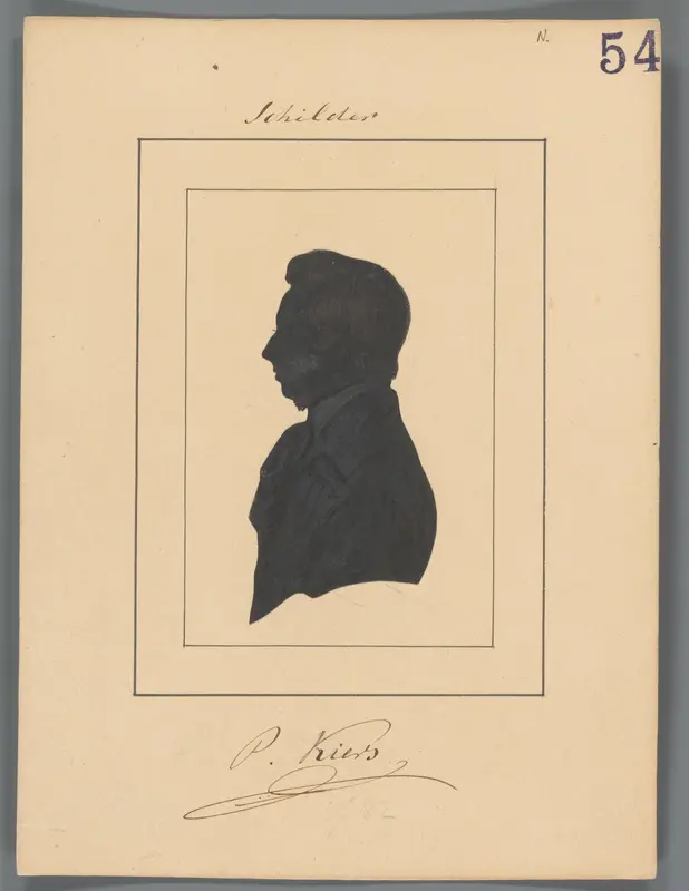Silhouetportret van Petrus Kiers Wall Art by Elisabeth Alida Haanen - High-Resolution Digital Print