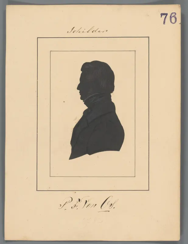 Silhouetportret van Pieter Frederik van Os Wall Art by Elisabeth Alida Haanen - High-Resolution Digital Print