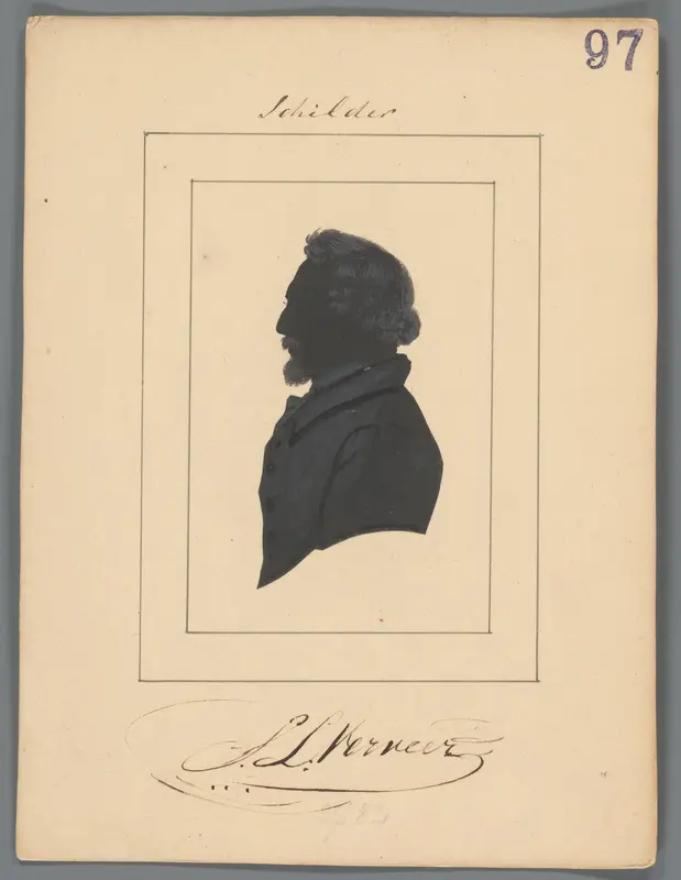 Silhouetportret van Salomon Leonardus Verveer Wall Art by Elisabeth Alida Haanen - High-Resolution Digital Print