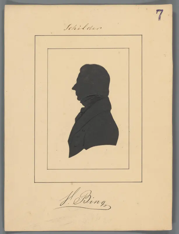 Silhouetportret van Valentijn Bing Wall Art by Elisabeth Alida Haanen - High-Resolution Digital Print