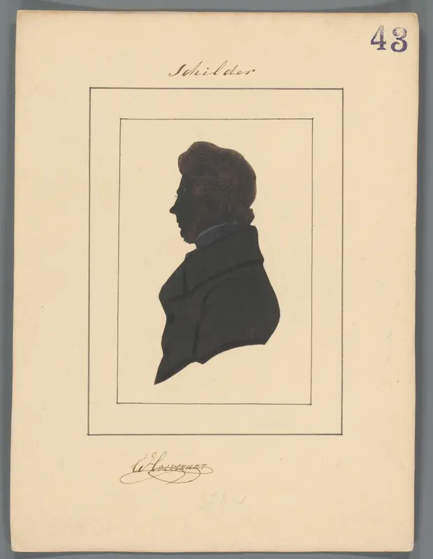 Silhouetportret van Willem Pieter Hoevenaar Wall Art by Elisabeth Alida Haanen - High-Resolution Digital Print