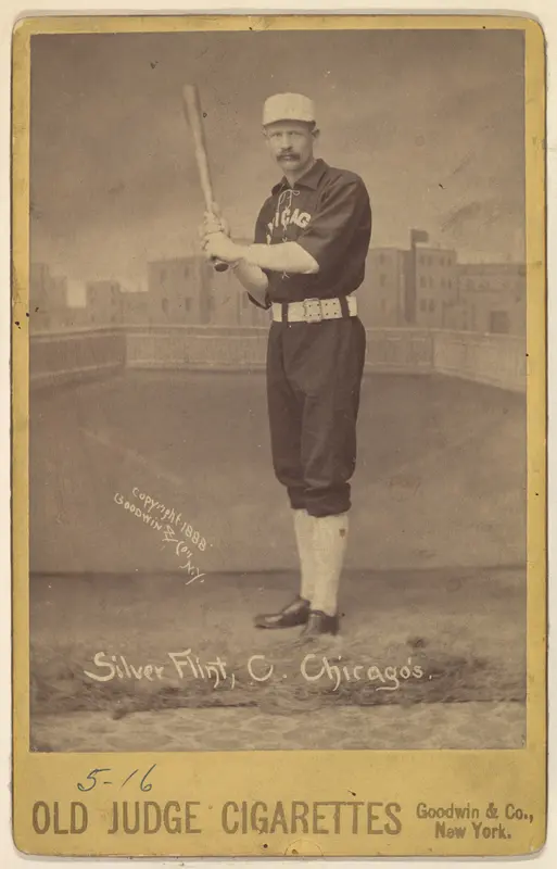 "Silver Flint" Frank Sylvester Flint, Catcher, Chicago, from the series Old Judge Cigarettes Wall Art by Goodwin & Company - High-Resolution Digital Print