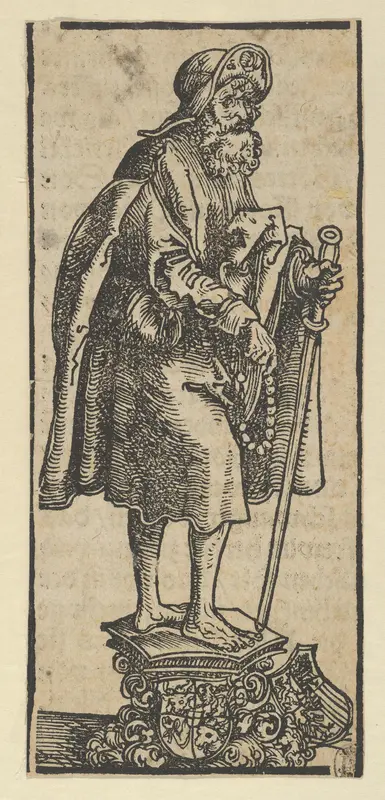 Silver Statuette of St. James the Greater, from the "Wittenberg Reliquaries" Wall Art by Lucas Cranach the Elder - High-Resolution Digital Print