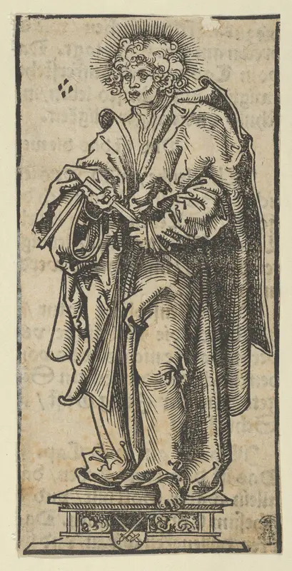 Silver Statuette of St. Matthias, from the "Wittenberg Reliquaries" Wall Art by Lucas Cranach the Elder - High-Resolution Digital Print