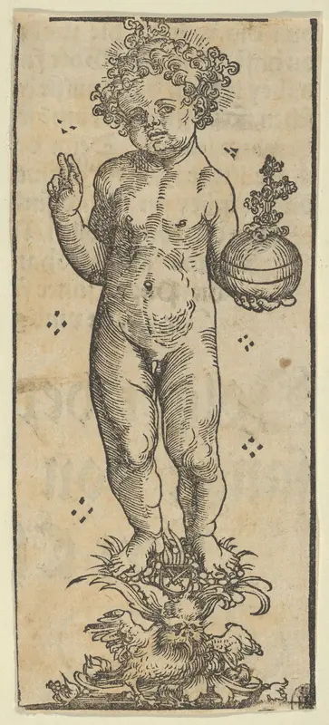 Silver Statuette of the Christ Child, from the "Wittenberg Reliquaries" Wall Art by Lucas Cranach the Elder - High-Resolution Digital Print