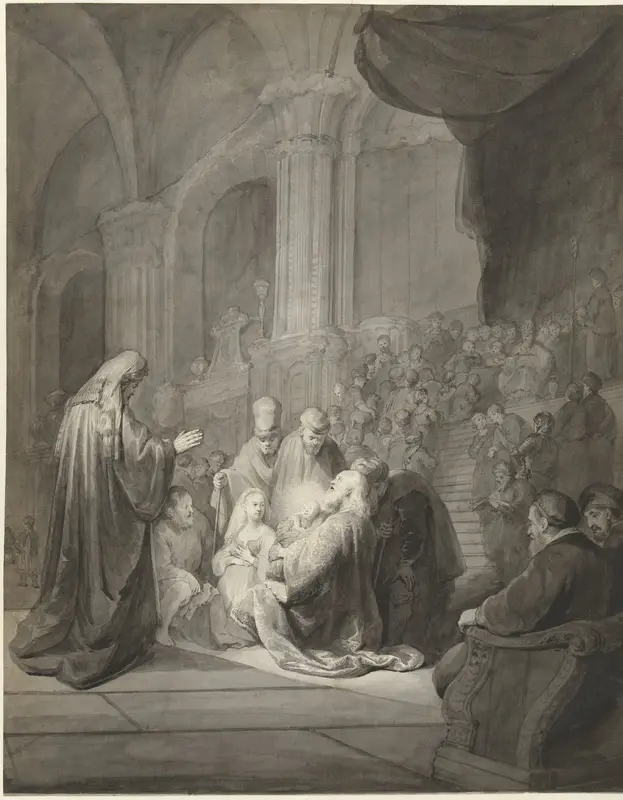 Simeon in de tempel Wall Art by Aert Schouman - High-Resolution Digital Print