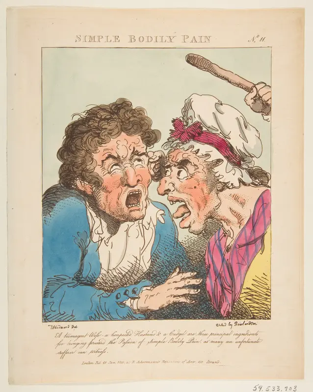 Simple Bodily Pain (Le Brun Travested, or Caricatures of the Passions) Wall Art by Thomas Rowlandson - High-Resolution Digital Print