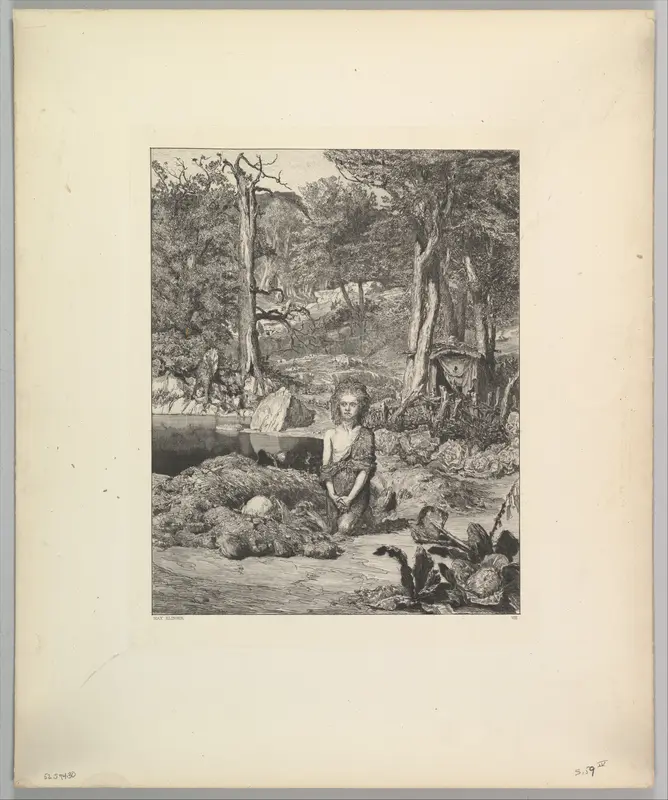 Simplicius am Grabe des Einsiedlers, from the series Intermezzi Wall Art by Max Klinger - High-Resolution Digital Print