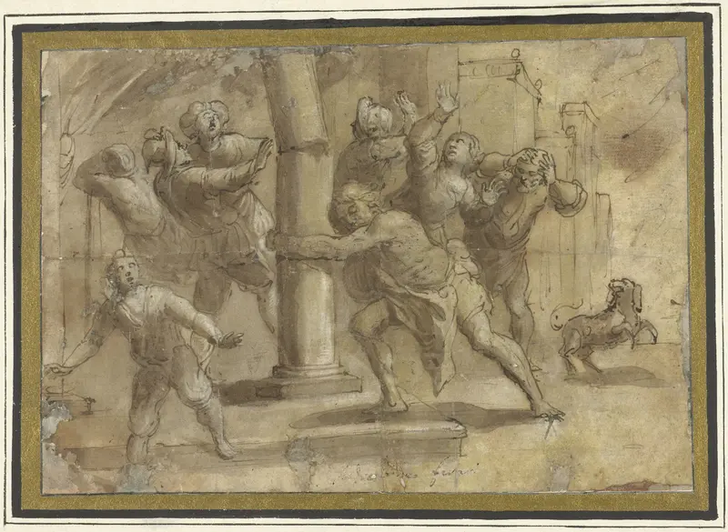 Simson laat de tempel instorten Wall Art by Gaudenzio Ferrari - High-Resolution Digital Print